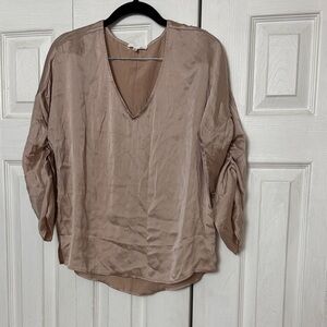 Skin Tan V-Neck Women's Blouse